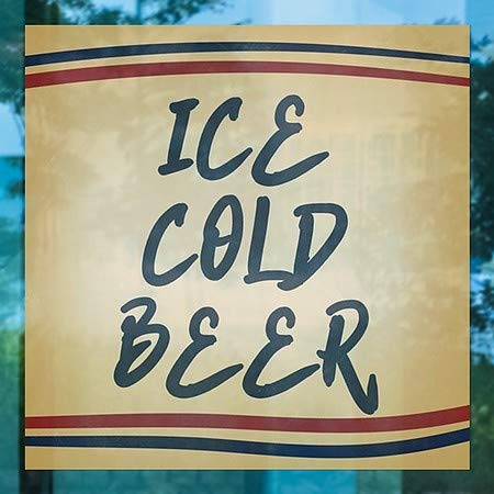 CGSignLab | בירה קרה קרח -פסי נוסטלגיה נצמד חלון | 24 x24